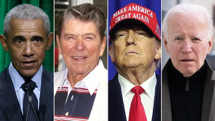 Barack Obama, Ronald Reagan, Donald Trump and Joe Biden. Photo: Fox News